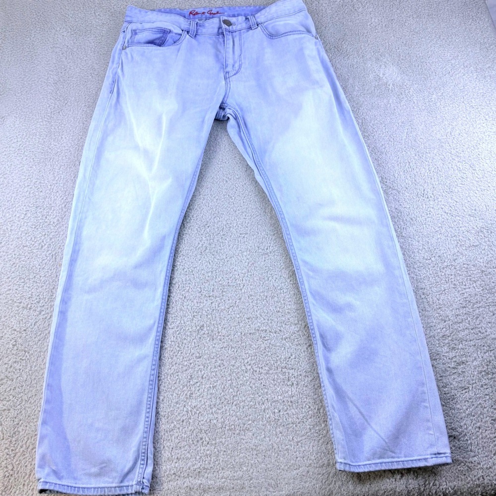 Robert Graham Jeans Mens 33 Light Wash Blue Stretch Denim Casual Designer Pants